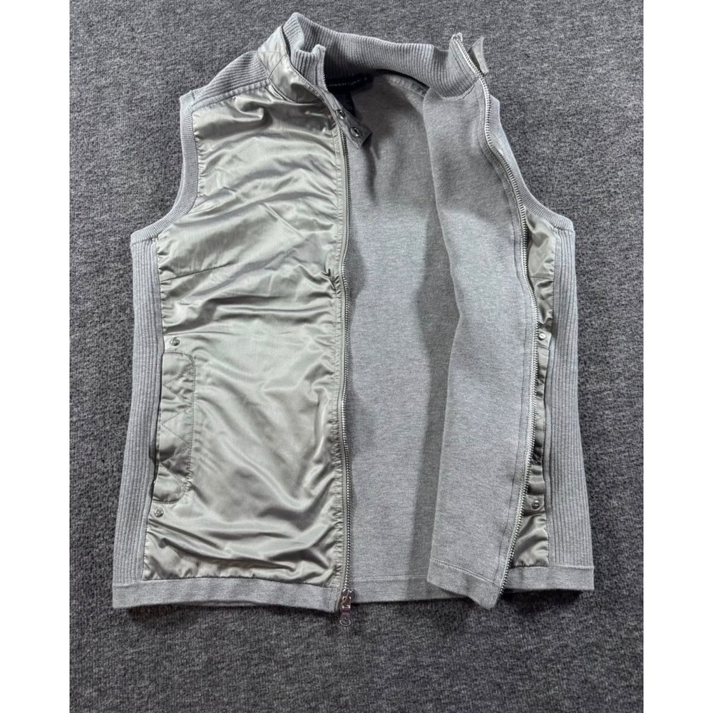 Ralph Lauren Golf Womens Grey Hybrid Full Zip Vest Knit Mixed Media - Picture 3 of 7